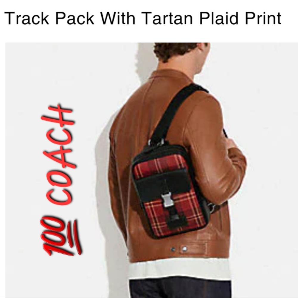 👀50% OFF 👀 NWT‼️ Coach brand Track Pack in Tartan Plaid